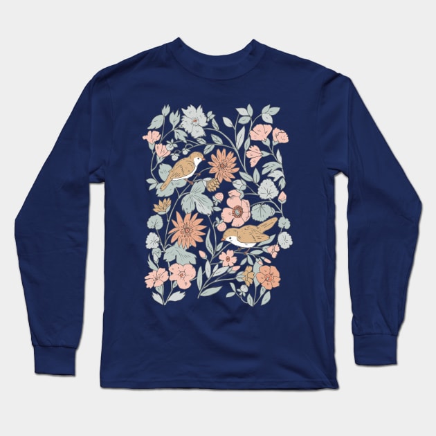 BIRDSONG Long Sleeve T-Shirt by Petit Faon Prints